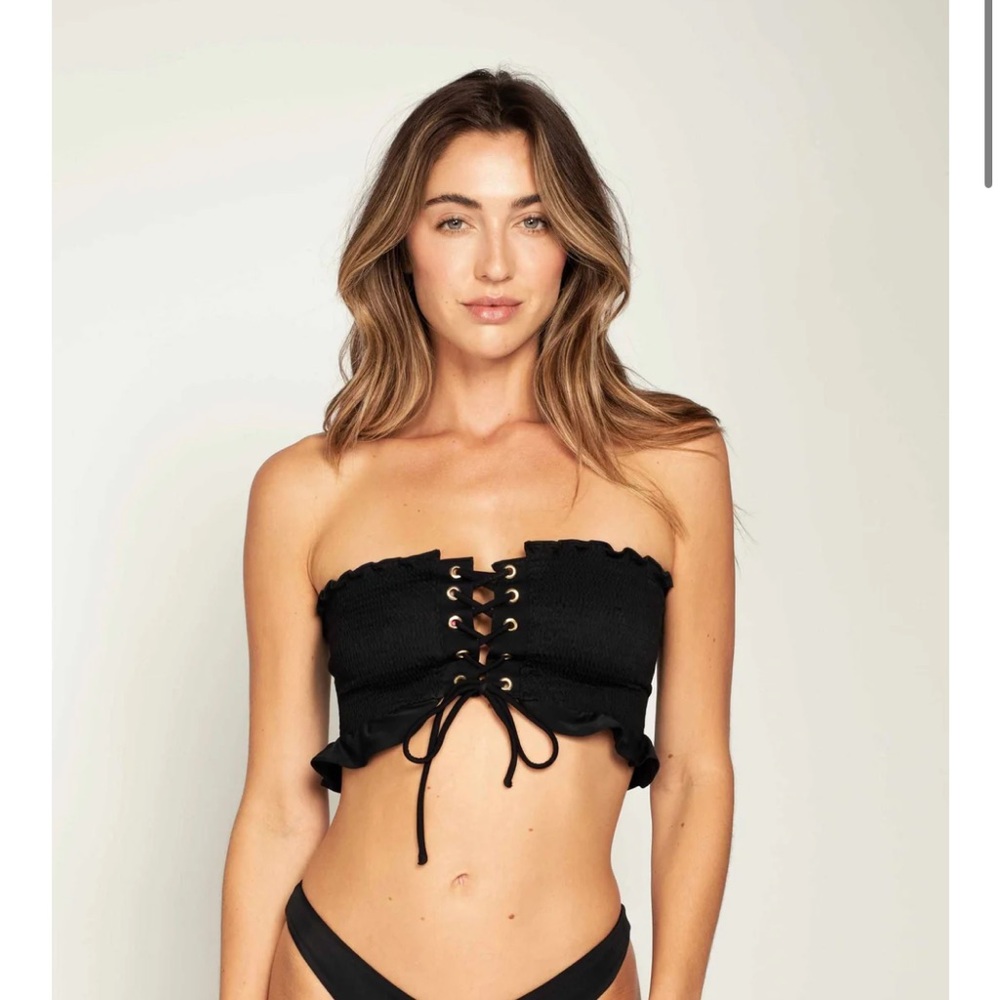 Piexoto Elsa lace up bikini top | revolve